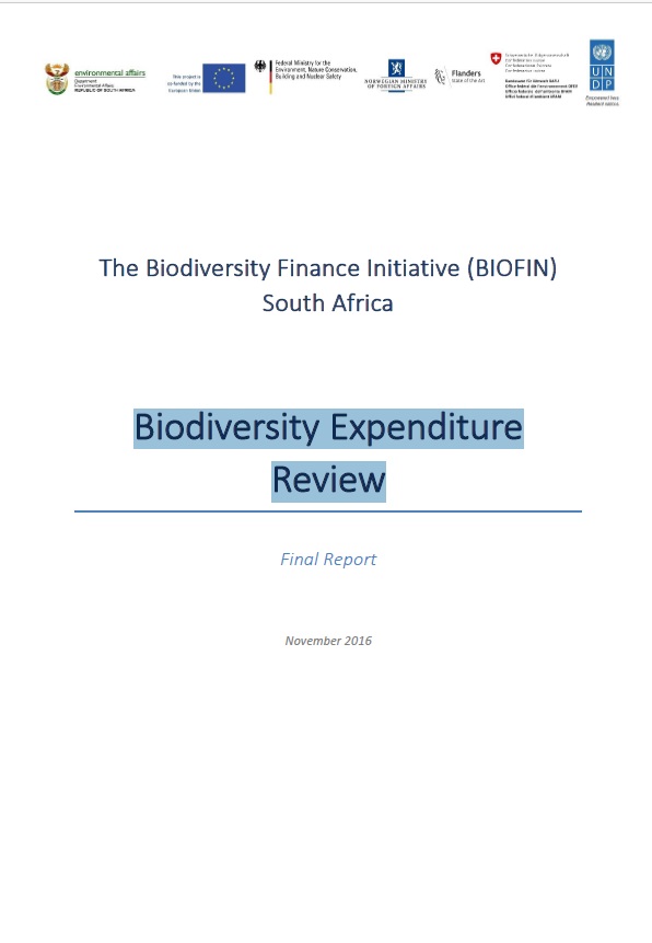 South Africa - Biodiversity Expenditure Review 2016